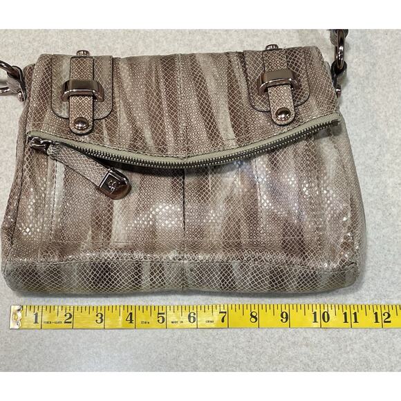 B Makowsky Leather Snake Skin Pattern Medium Crossbody Bag Purse - Picture 16 of 16